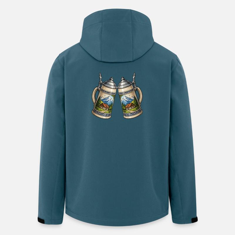 Alpenpanorama Bierkrüge Bier - Recycelte Männer Softshell-Jacke von Stanley/Stella - Dunkles Petrol