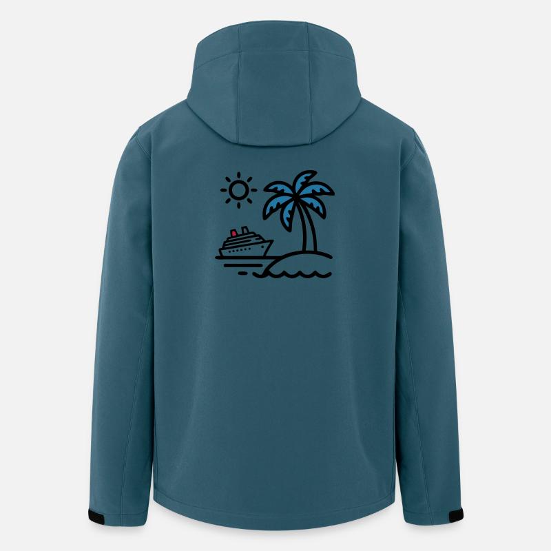 Kreuzfahrt Insel Palmen Urlaub - Recycelte Männer Softshell-Jacke von Stanley/Stella - Dunkles Petrol