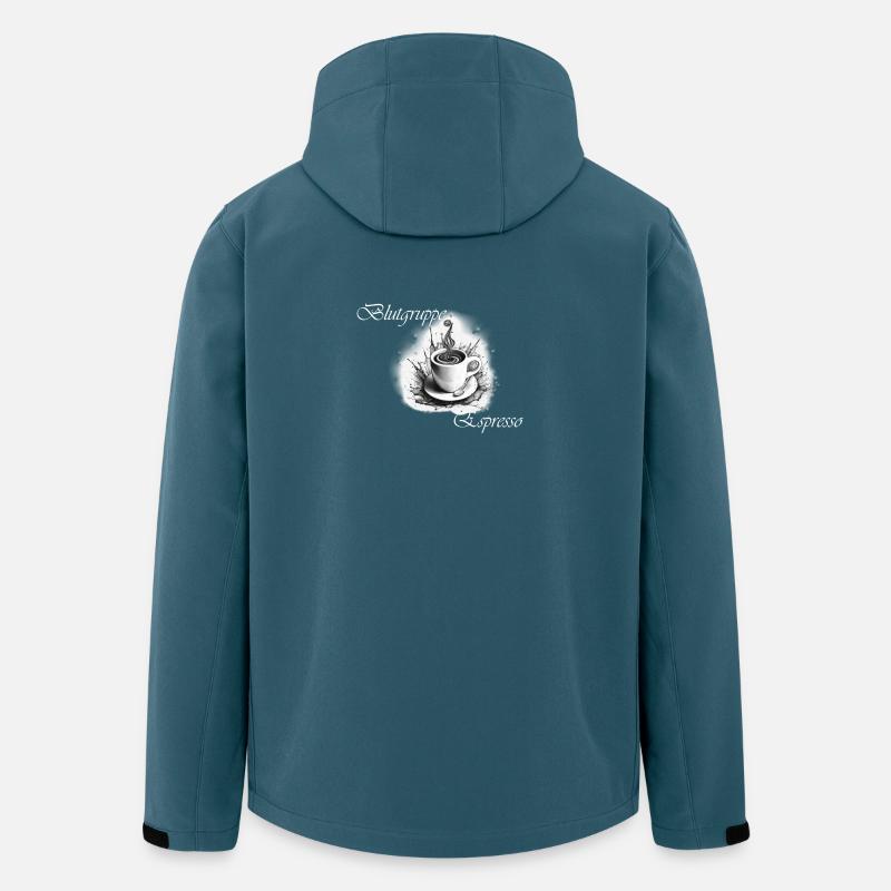 Blutgruppe espresso 2 weiß - Recycelte Männer Softshell-Jacke von Stanley/Stella - Dunkles Petrol