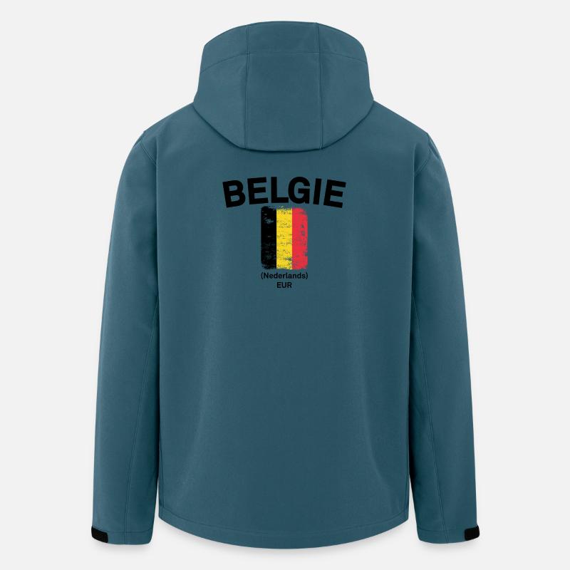 Drapeau belge des broussailles vieilli - Veste softshell homme en polyester recyclé Stanley/Stella - bleu pétrole foncé
