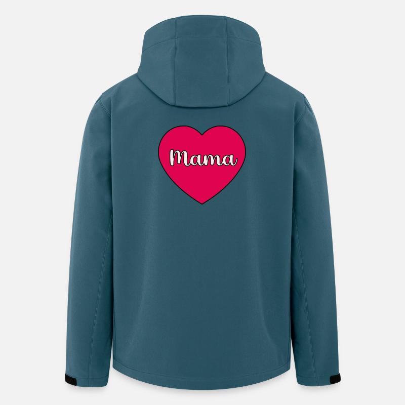 cœur de maman - Veste softshell homme en polyester recyclé Stanley/Stella - bleu pétrole foncé
