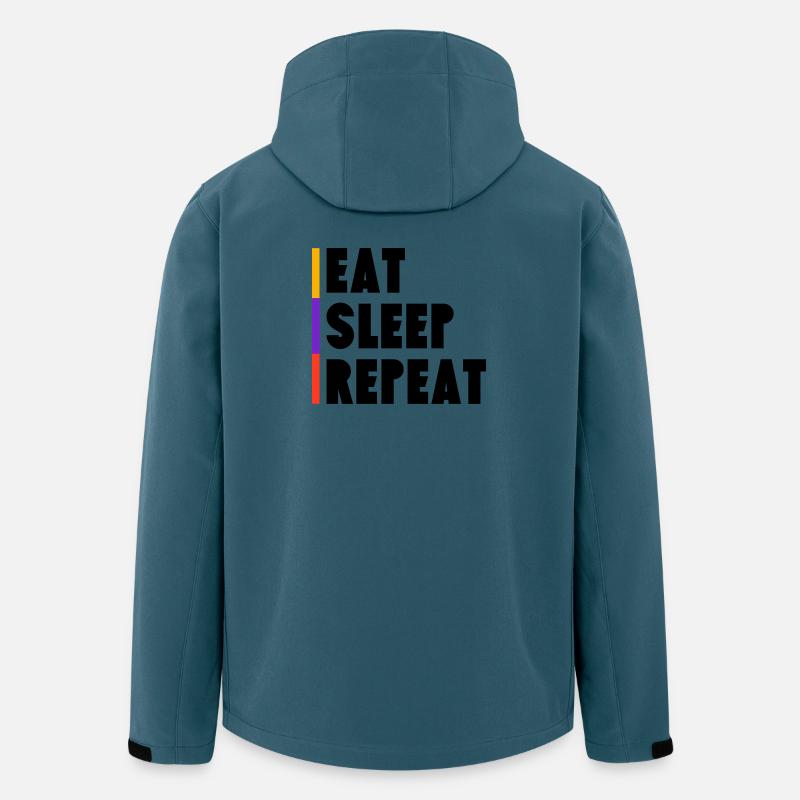 Eat - Sleep - Repeat - Recycelte Männer Softshell-Jacke von Stanley/Stella - Dunkles Petrol
