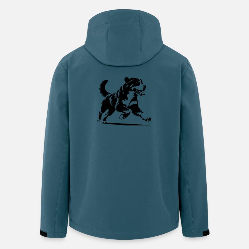 Berner Sennenhund - Recycelte Männer Softshell-Jacke von Stanley/Stella - Dunkles Petrol