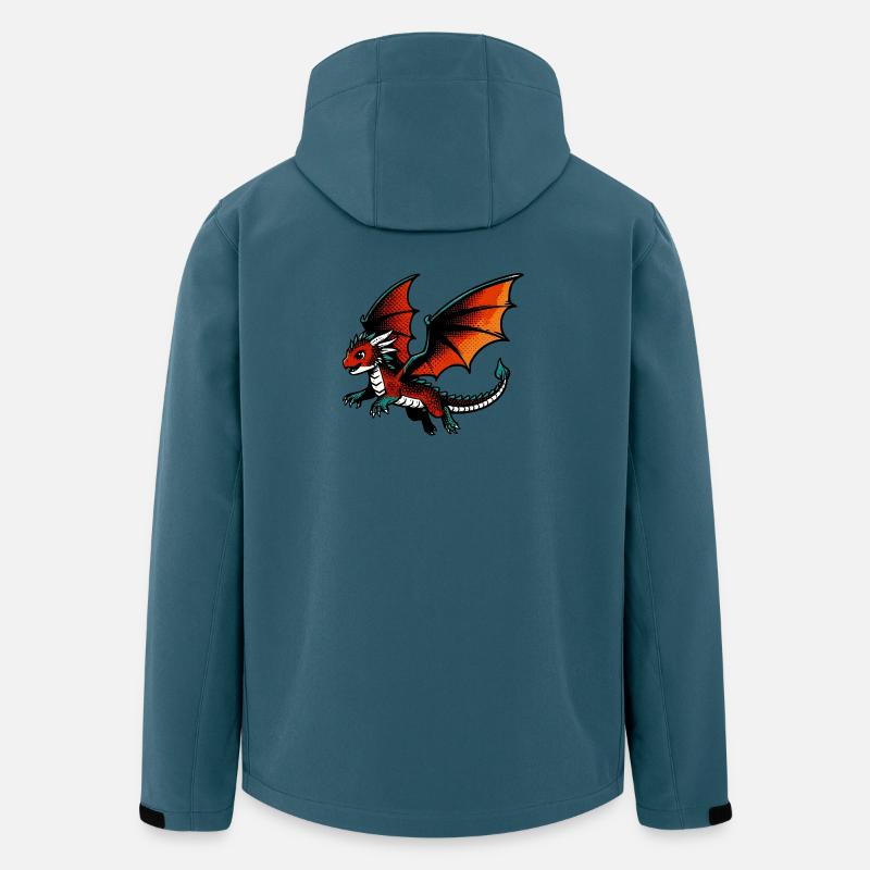 Drache - Recycelte Männer Softshell-Jacke von Stanley/Stella - Dunkles Petrol