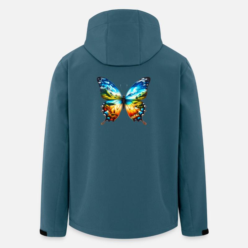 Schmetterling - Recycelte Männer Softshell-Jacke von Stanley/Stella - Dunkles Petrol