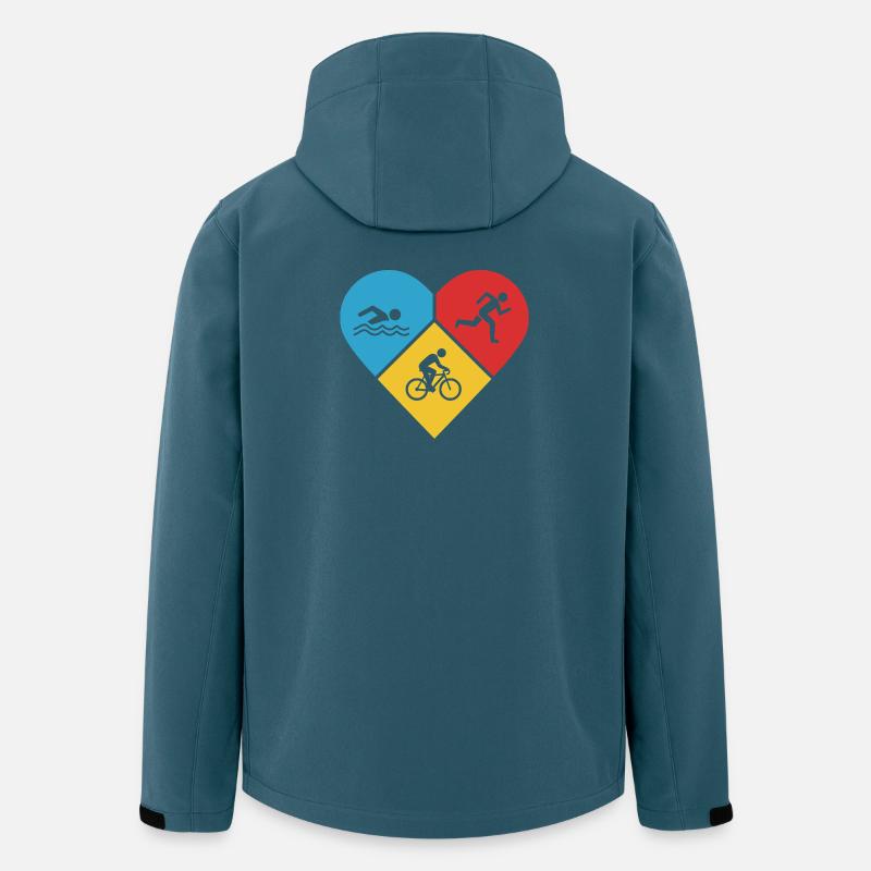 J’adore le triathlon - Veste softshell homme en polyester recyclé Stanley/Stella - bleu pétrole foncé
