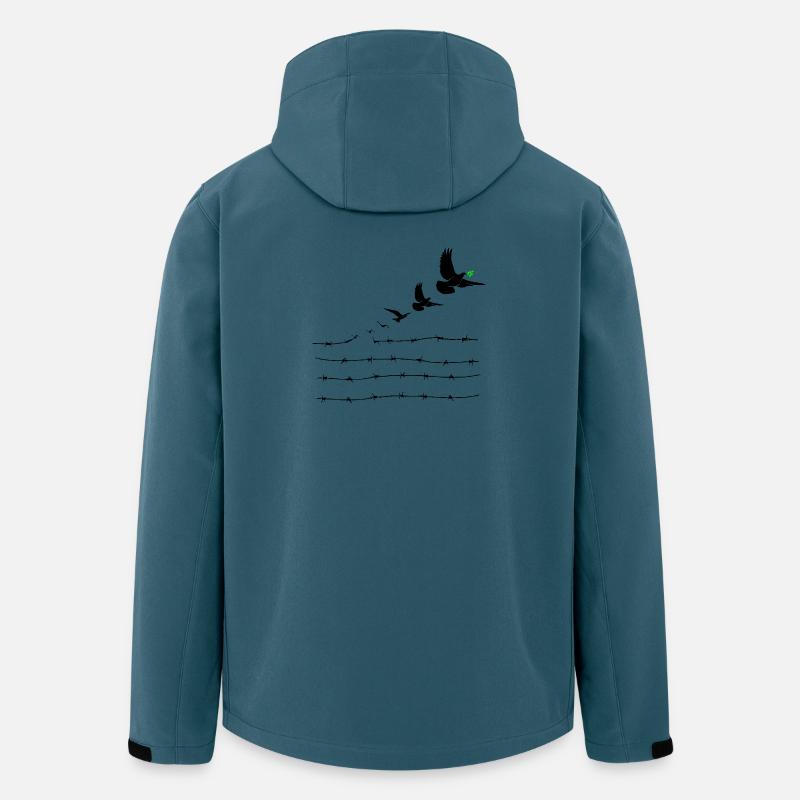 Tauben des Friedens - Recycelte Männer Softshell-Jacke von Stanley/Stella - Dunkles Petrol