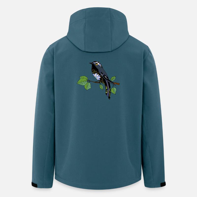 Bunter Vogel - Recycelte Männer Softshell-Jacke von Stanley/Stella - Dunkles Petrol