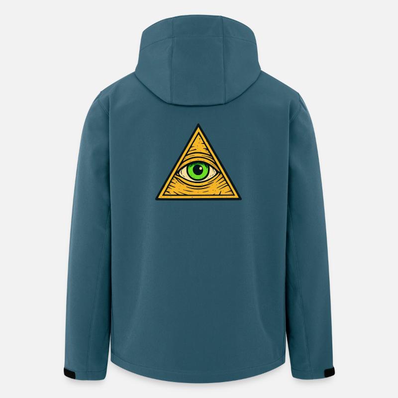 All-Seeing Eye Triangle - Men’s Recycled Softshell Jacket Discoverer by Stanley/Stella - stargazer