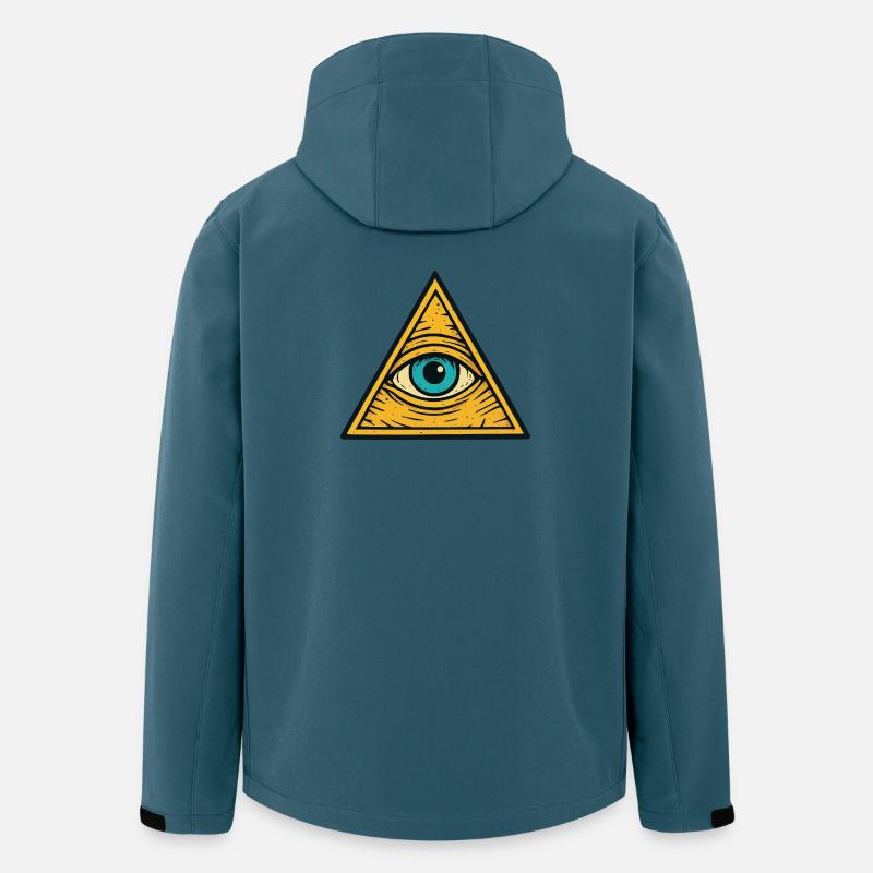 Auge im Dreieck Illustration - Recycelte Männer Softshell-Jacke von Stanley/Stella - Dunkles Petrol