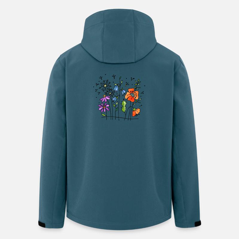 Fleur - Veste softshell homme en polyester recyclé Stanley/Stella - bleu pétrole foncé