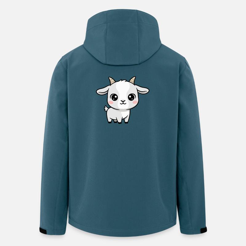 Weiße Ziege Kawaii Plüschtier - Recycelte Männer Softshell-Jacke von Stanley/Stella - Dunkles Petrol