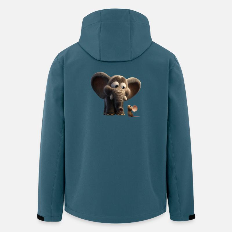 Niedlicher_Elefant_und_suesser_Maus_Freunde_Com - Recycelte Männer Softshell-Jacke von Stanley/Stella - Dunkles Petrol