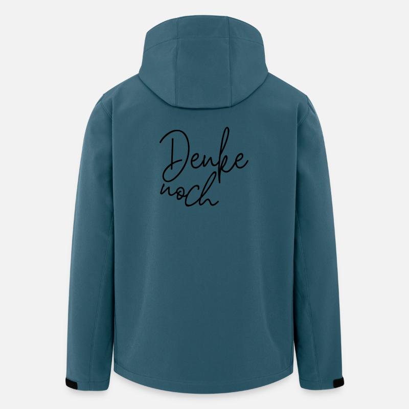 Denke noch – Minimalistischer Humor Spruch - Recycelte Männer Softshell-Jacke von Stanley/Stella - Dunkles Petrol