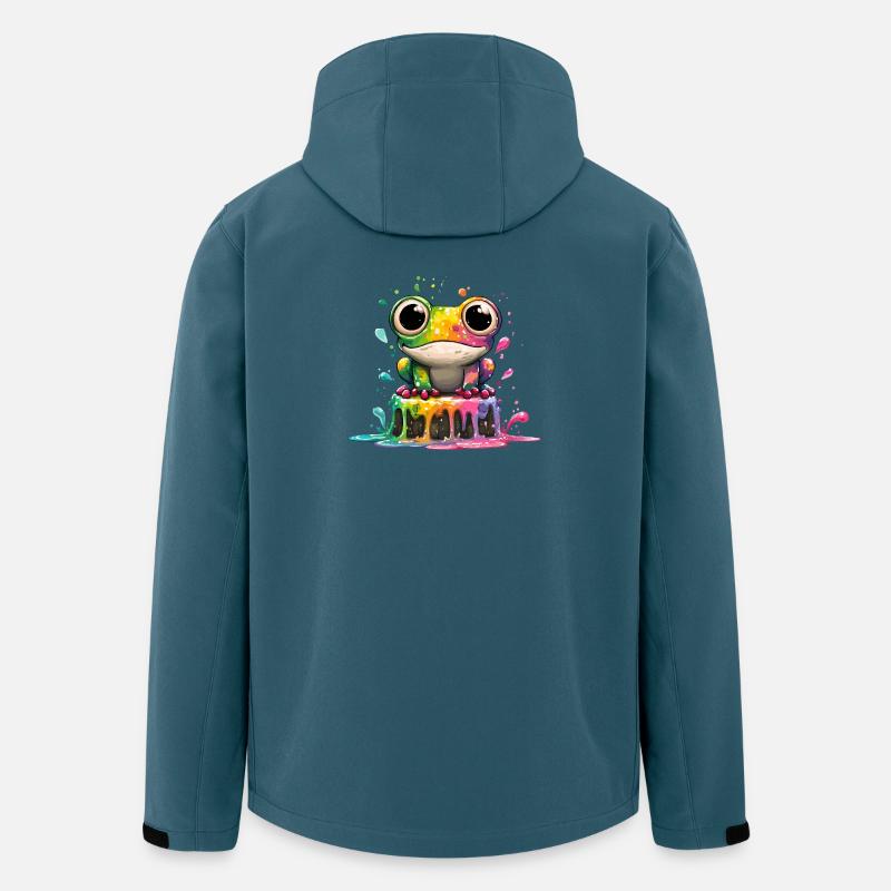Regenbogenfrosch Kuchenzauber - Recycelte Männer Softshell-Jacke von Stanley/Stella - Dunkles Petrol