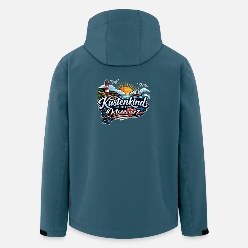 Küstenkind Ostseeherz Design - Recycelte Männer Softshell-Jacke von Stanley/Stella - Dunkles Petrol
