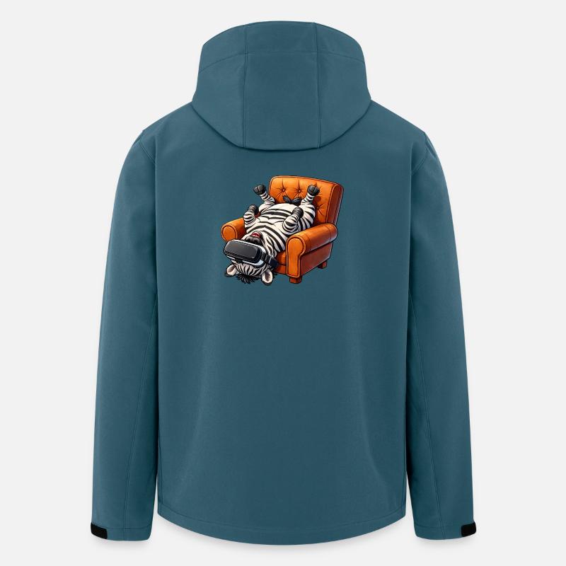 Zebra Gamer mit VR Brille - Recycelte Männer Softshell-Jacke von Stanley/Stella - Dunkles Petrol