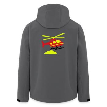 Rettungshubschrauber Notarzt - Recycelte Männer Softshell-Jacke von Stanley/Stella - Dunkles Petrol - Hinten - AI Model Male 185 light (185cm)