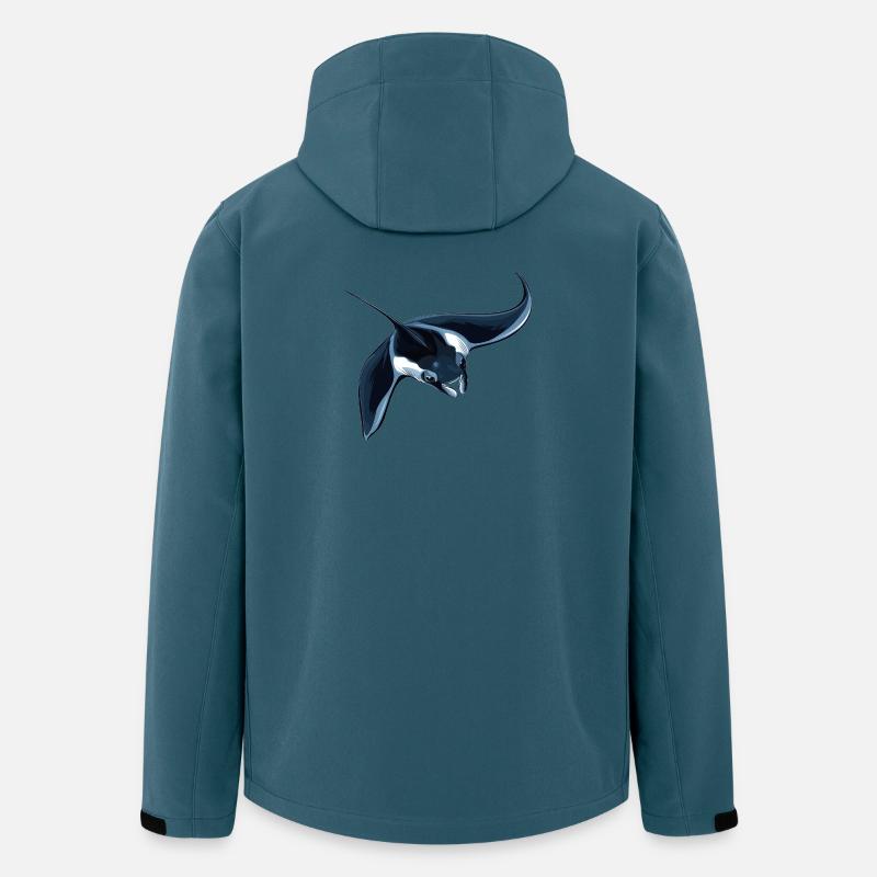 Raies Manta Raies - Veste softshell homme en polyester recyclé Stanley/Stella - bleu pétrole foncé