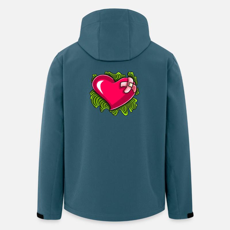 Widerstandsfähiges Herz - Recycelte Männer Softshell-Jacke von Stanley/Stella - Dunkles Petrol