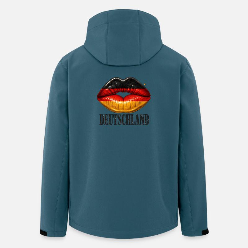 Lippen mit Deutschland-Flagge - Recycelte Männer Softshell-Jacke von Stanley/Stella - Dunkles Petrol