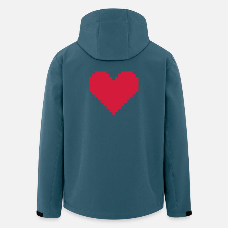 Herz aus Pixel - Recycelte Männer Softshell-Jacke von Stanley/Stella - Dunkles Petrol