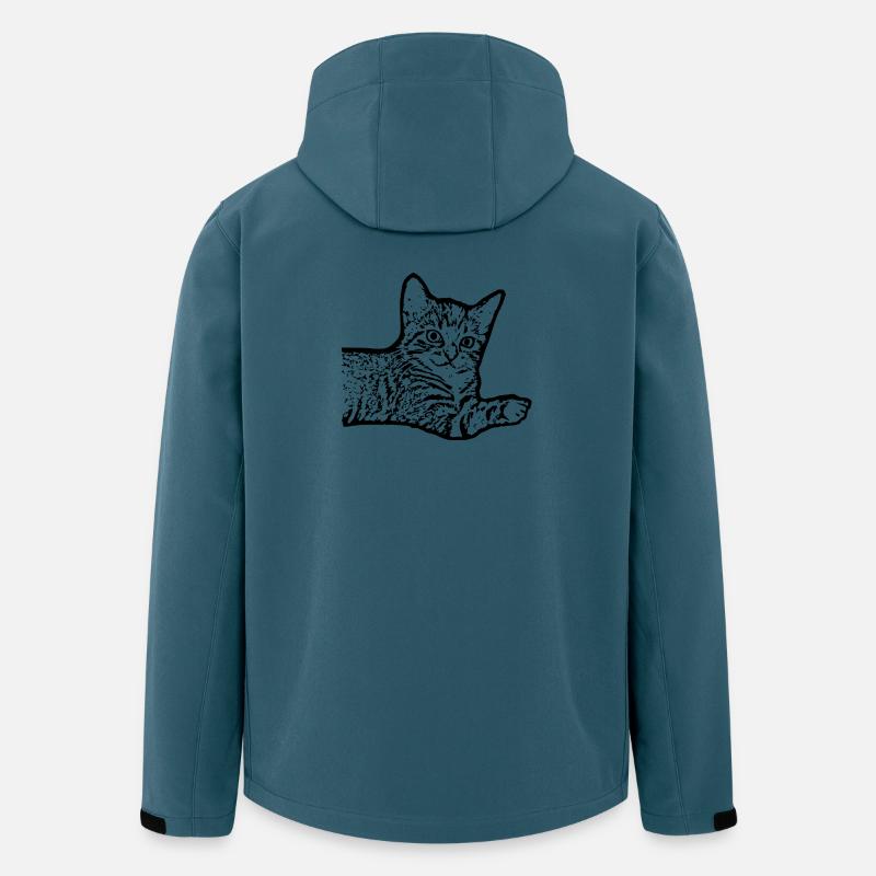 Chat Noir Chaton Chaton - Veste softshell homme en polyester recyclé Stanley/Stella - bleu pétrole foncé