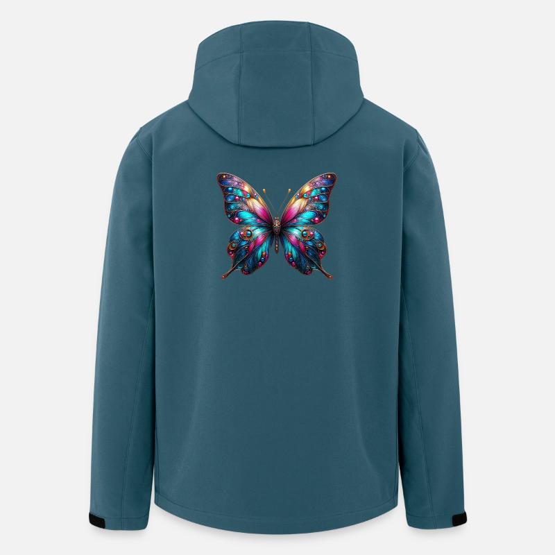 Schmetterling - Recycelte Männer Softshell-Jacke von Stanley/Stella - Dunkles Petrol