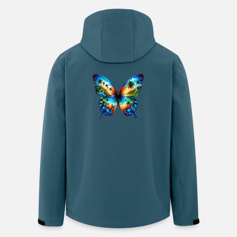 Papillon - Veste softshell homme en polyester recyclé Stanley/Stella - bleu pétrole foncé