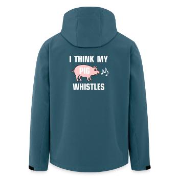 I think my pig whistles - Mein Schwein pfeift - Recycelte Männer Softshell-Jacke von Stanley/Stella - Dunkles Petrol - Hinten - AI Model Male 185 light (185cm)
