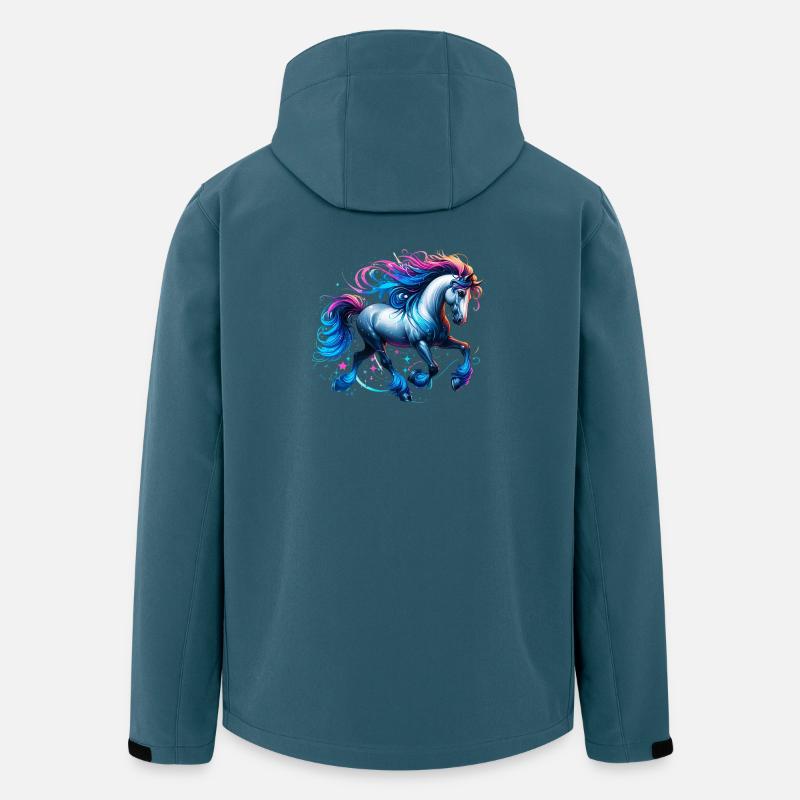 Pferd - Recycelte Männer Softshell-Jacke von Stanley/Stella - Dunkles Petrol