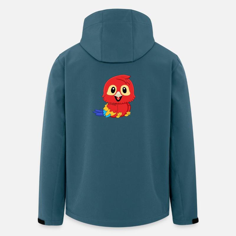 Papagei Roter Ara - Recycelte Männer Softshell-Jacke von Stanley/Stella - Dunkles Petrol
