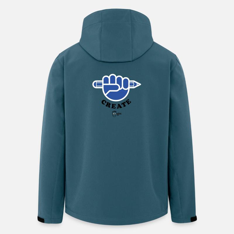Create ! Dos - Veste softshell homme en polyester recyclé Stanley/Stella - bleu pétrole foncé