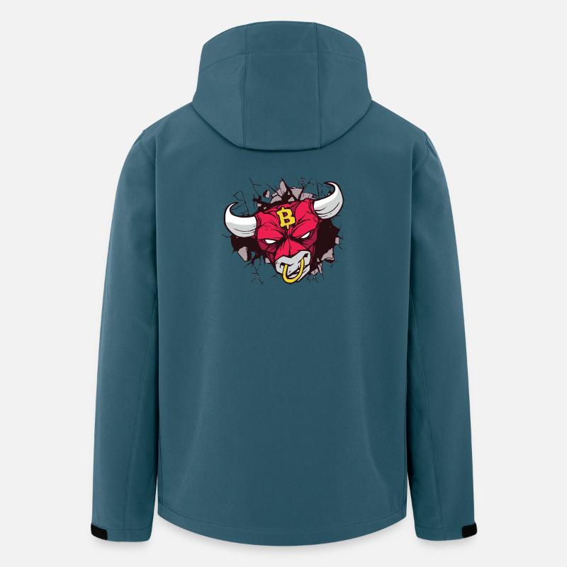 Bitcoin Stierkopf Kunst - Recycelte Männer Softshell-Jacke von Stanley/Stella - Dunkles Petrol
