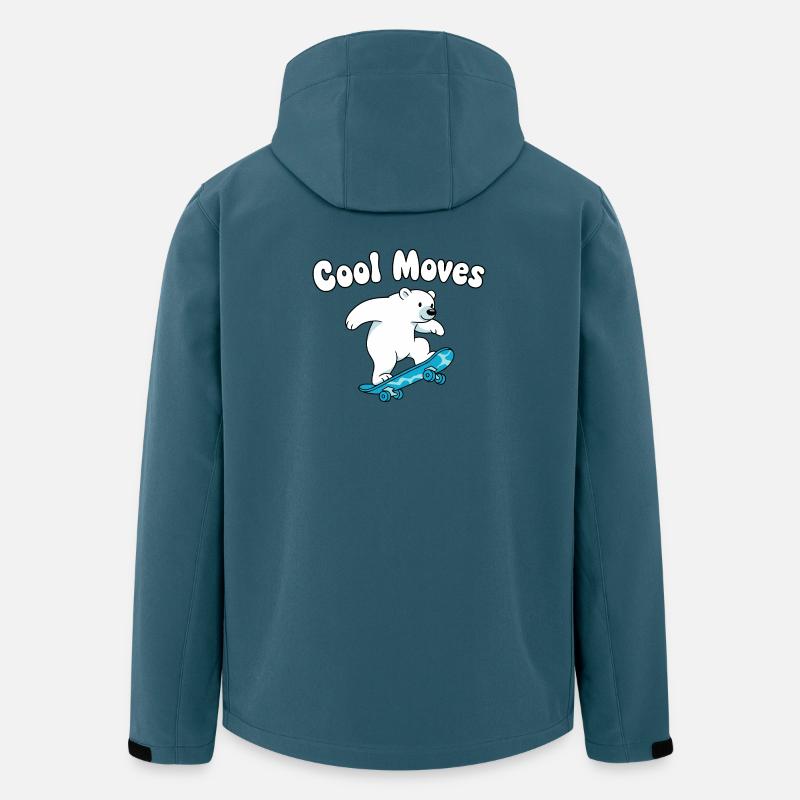 Cool Moves Eisbär Skateboard - Recycelte Männer Softshell-Jacke von Stanley/Stella - Dunkles Petrol