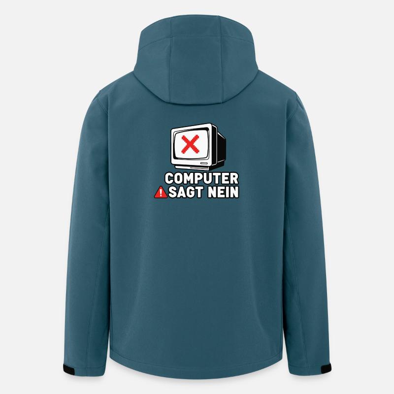 Computer Sagt Nein Retro Pixel - Recycelte Männer Softshell-Jacke von Stanley/Stella - Dunkles Petrol