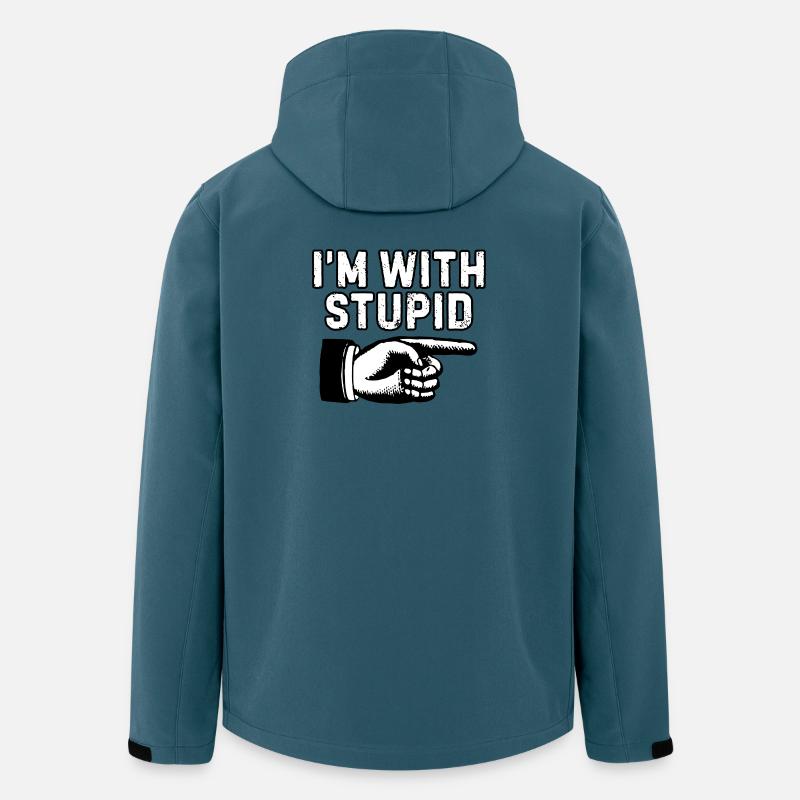 Ich bin mit der dummen Zeigegrafik - Recycelte Männer Softshell-Jacke von Stanley/Stella - Dunkles Petrol