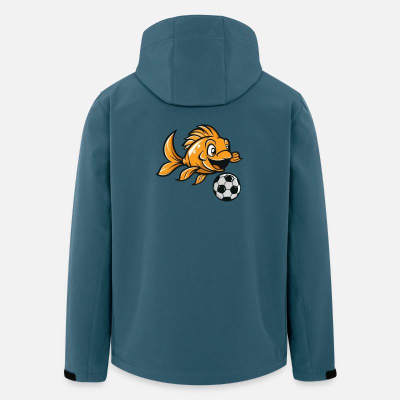 Goldfisch Kicker mit Fußball - Recycelte Männer Softshell-Jacke von Stanley/Stella - Dunkles Petrol