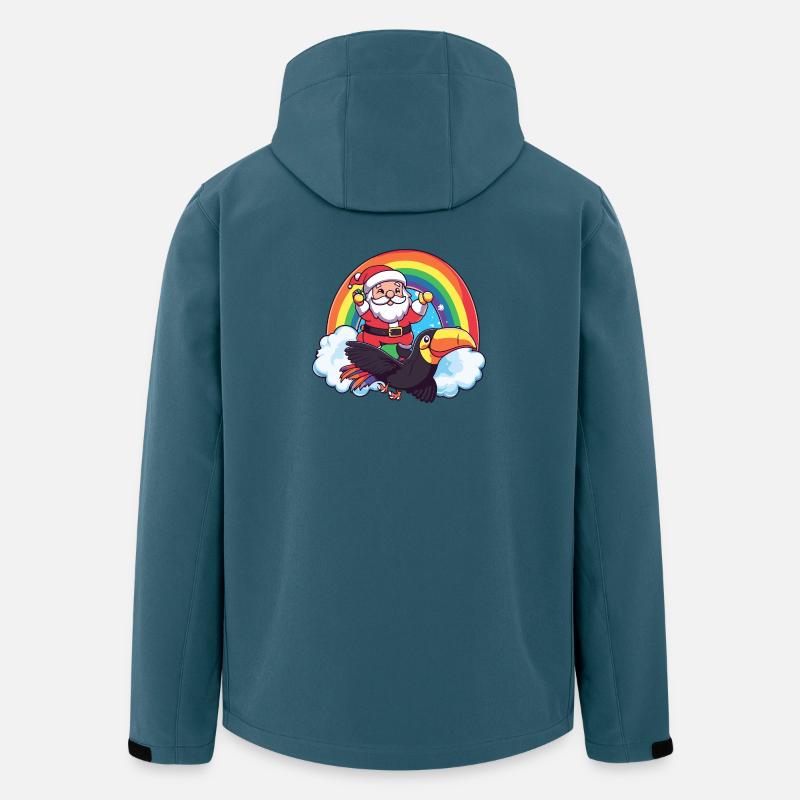Tukan Vogel Weihnachtsmann Weihnachten - Recycelte Männer Softshell-Jacke von Stanley/Stella - Dunkles Petrol