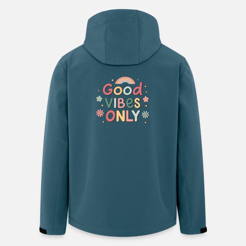 Gute Vibes, Pastellregenbogen - Recycelte Männer Softshell-Jacke von Stanley/Stella - Dunkles Petrol