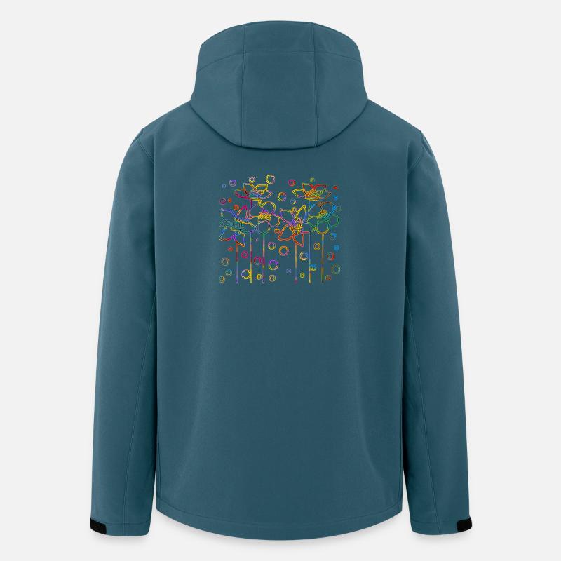 Fleur - Veste softshell homme en polyester recyclé Stanley/Stella - bleu pétrole foncé