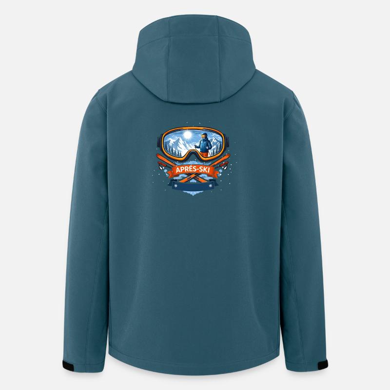 Apres Ski Comic Design - Recycelte Männer Softshell-Jacke von Stanley/Stella - Dunkles Petrol