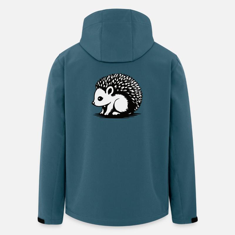 Monochrome Igel-Silhouette - Recycelte Männer Softshell-Jacke von Stanley/Stella - Dunkles Petrol