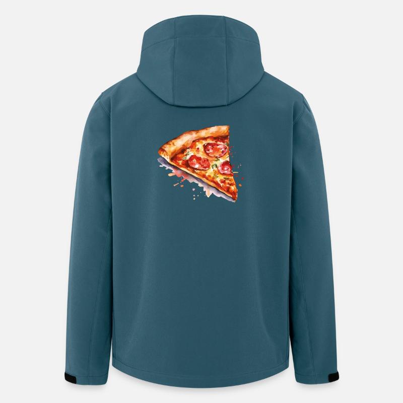 Tranche de pizza aquarelle - Veste softshell homme en polyester recyclé Stanley/Stella - bleu pétrole foncé