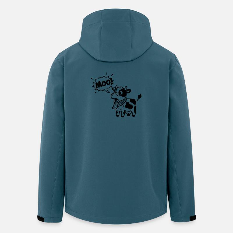 Witzige Kuh Moo Comic Sprechblase - Recycelte Männer Softshell-Jacke von Stanley/Stella - Dunkles Petrol