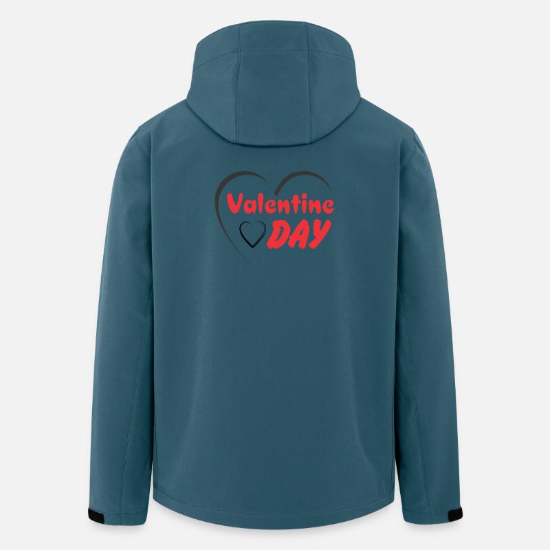 Écriture du cœur de la Saint-Valentin - Veste softshell homme en polyester recyclé Stanley/Stella - bleu pétrole foncé