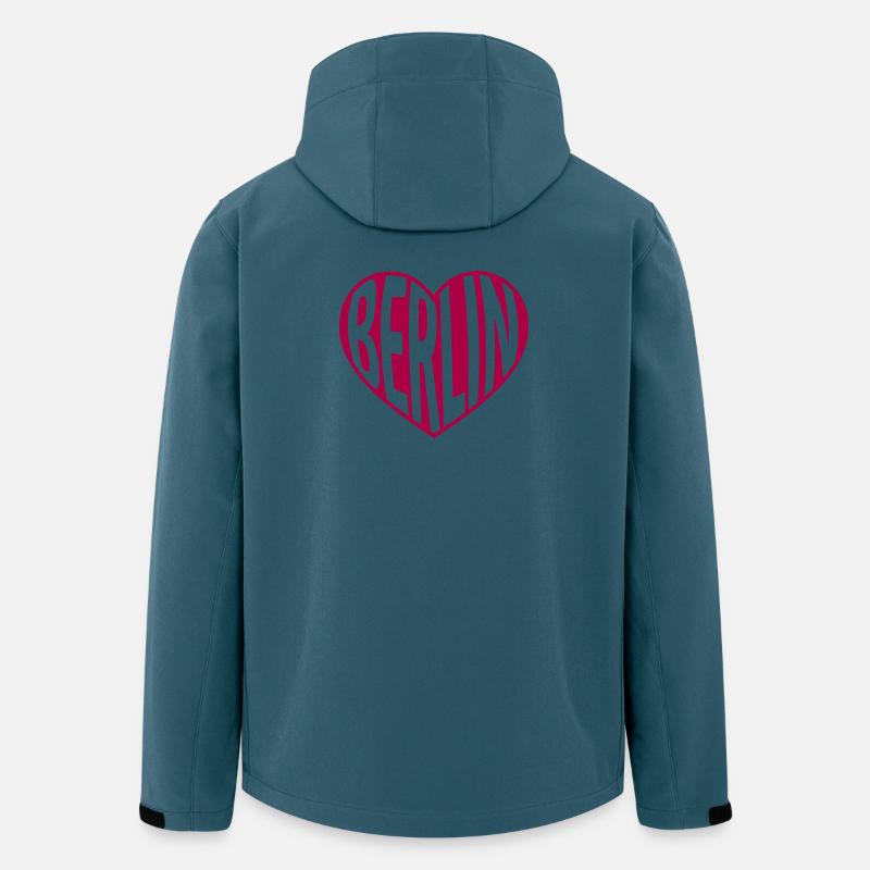 Berlin Herz Typografie - Recycelte Männer Softshell-Jacke von Stanley/Stella - Dunkles Petrol