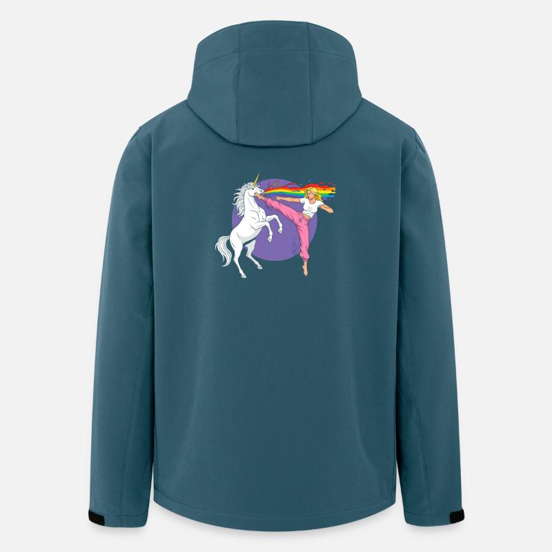 Kampfregenbogen: Einhorn vs Tänzerin - Recycelte Männer Softshell-Jacke von Stanley/Stella - Dunkles Petrol