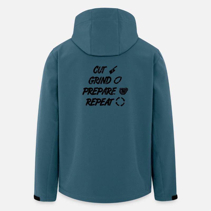 La routine du boucher - Veste softshell homme en polyester recyclé Stanley/Stella - bleu pétrole foncé
