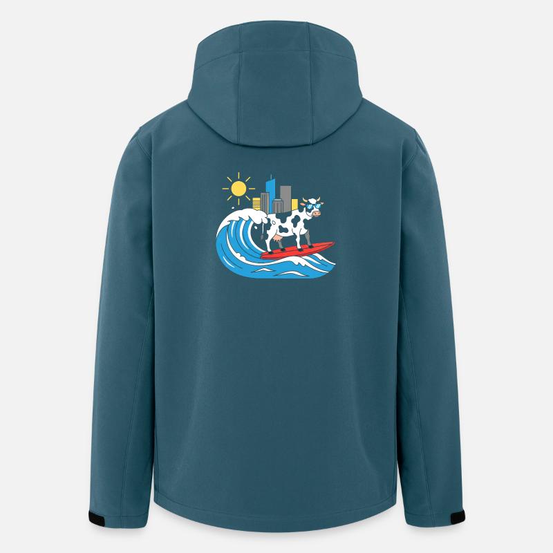Surfende Kuh am City-Wave - Recycelte Männer Softshell-Jacke von Stanley/Stella - Dunkles Petrol